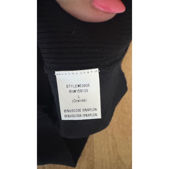 Staccato Black Ribbed Criss Cross Halter Neck Tank Top Style 53905 Womens Large - Picture 4 of 5